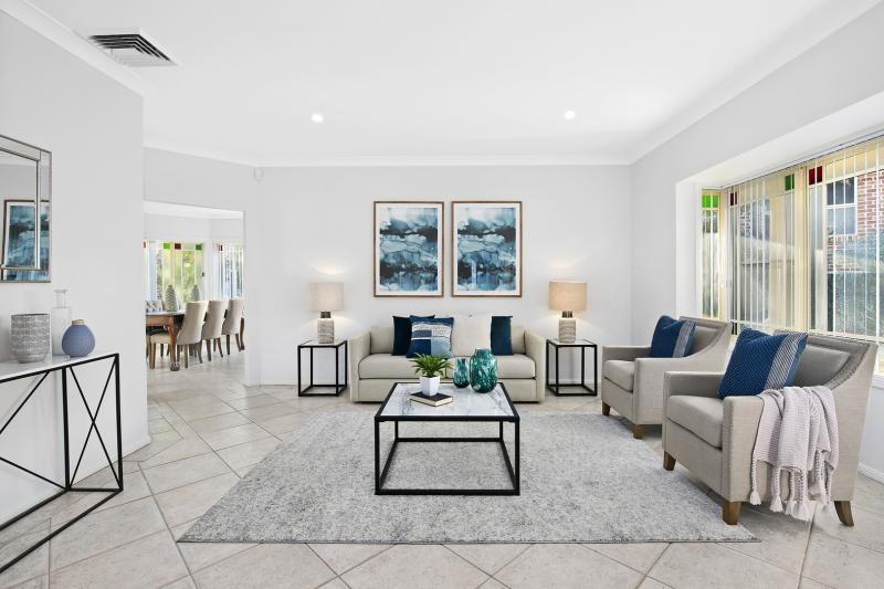 Staged living area containing all the 7 Elements of Design